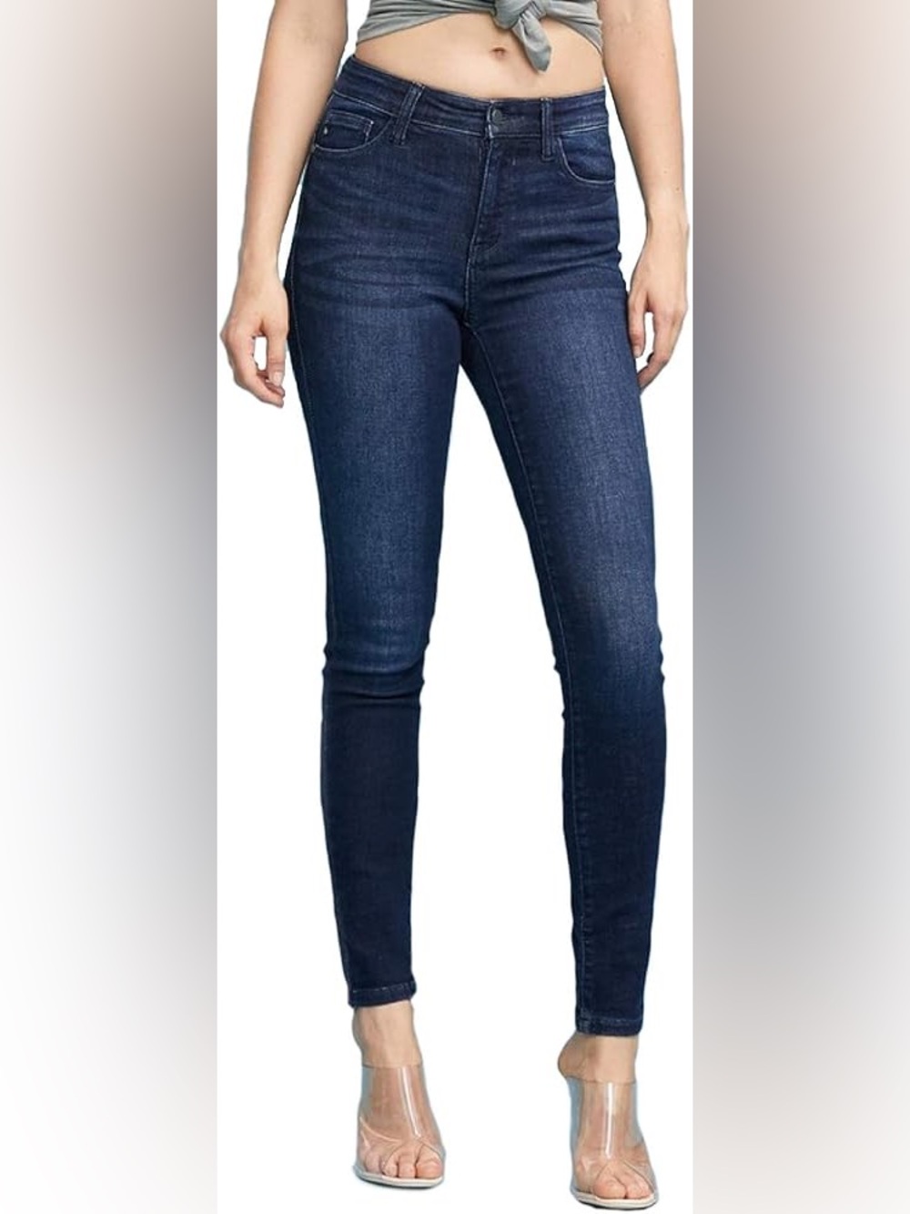 Judy Blue Skinny Fit Jeans Dark Blue Wash Stretch Denim Everyday Casual